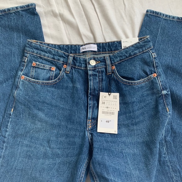 Zara straight leg blue jeans - Picture 6 of 7